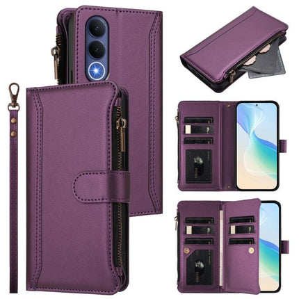 Magnetic Closure 9 Card Slots Zipper Leather Case with Hand Strap, For vivo X300 FE 5G Zeiss/S50 Pro Mini 5G, For vivo X300s, For vivo Y21 5G 2026 Global / Y05 4G, For vivo V70 FE 5G
