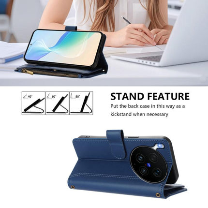 Magnetic Closure 9 Card Slots Zipper Leather Case with Hand Strap, For vivo X300 Ultra, For vivo X300 Pro, For vivo X300, For vivo Y31 5G Global