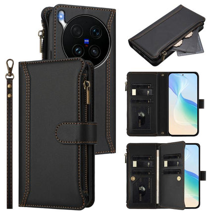 Magnetic Closure 9 Card Slots Zipper Leather Case with Hand Strap, For vivo X300 Ultra, For vivo X300 Pro, For vivo X300, For vivo Y31 5G Global