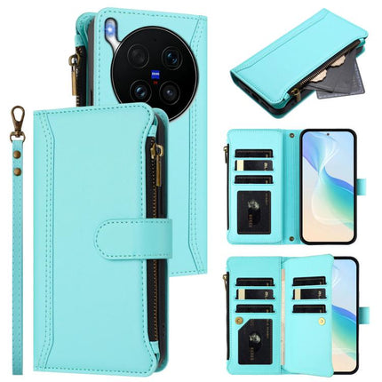Magnetic Closure 9 Card Slots Zipper Leather Case with Hand Strap, For vivo X300 Ultra, For vivo X300 Pro, For vivo X300, For vivo Y31 5G Global
