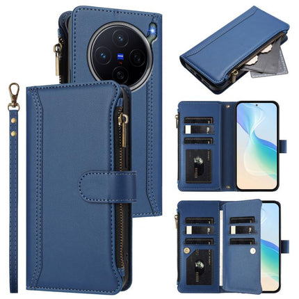 Magnetic Closure 9 Card Slots Zipper Leather Case with Hand Strap, For vivo X300 FE 5G Zeiss/S50 Pro Mini 5G, For vivo X300s, For vivo Y21 5G 2026 Global / Y05 4G, For vivo V70 FE 5G