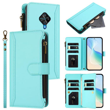 Magnetic Closure 9 Card Slots Zipper Leather Case with Hand Strap, For vivo Y76 5G, For vivo Y53S 4G / Y51A 2021 / Y33 4G 2021, For vivo Y52S 5G / iQOO U3 / Y31S 5G, For vivo Y70S