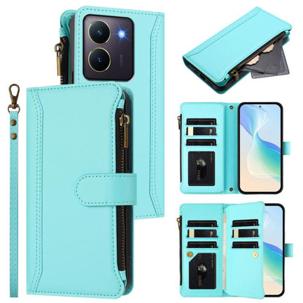 Magnetic Closure 9 Card Slots Zipper Leather Case with Hand Strap, For vivo Y300 5G Global, For vivo Y200E 5G Global / V40 SE 5G, For vivo Y36 4G Global / Y27S 4G Global, For vivo Y78+ 5G Global / V29 Lite