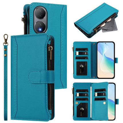 Magnetic Closure 9 Card Slots Zipper Leather Case with Hand Strap, For vivo Y100A 5G Global, For vivo Y56 5G Global / Y16 4G Global, For vivo Y72 5G / iQOO Z3 / Y52 5G, For vivo Y55S 2023 5G / Y55 5G Global