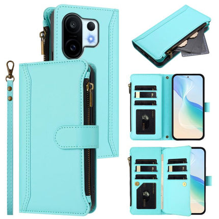 Magnetic Closure 9 Card Slots Zipper Leather Case with Hand Strap, For vivo Y400 5G Global, For vivo V60 5G Global, For vivo S30 Pro mini, For vivo S30
