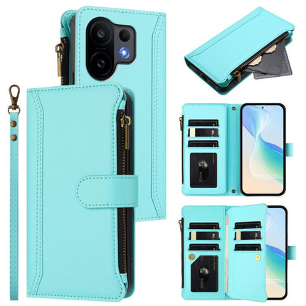 Magnetic Closure 9 Card Slots Zipper Leather Case with Hand Strap, For vivo Y400 5G Global, For vivo V60 5G Global, For vivo S30 Pro mini, For vivo S30
