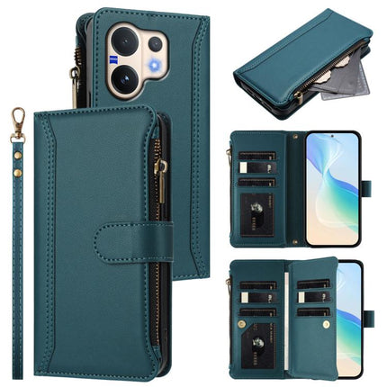 Magnetic Closure 9 Card Slots Zipper Leather Case with Hand Strap, For vivo Y400 5G Global, For vivo V60 5G Global, For vivo S30 Pro mini, For vivo S30