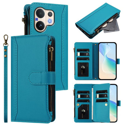 Magnetic Closure 9 Card Slots Zipper Leather Case with Hand Strap, For vivo Y400 5G Global, For vivo V60 5G Global, For vivo S30 Pro mini, For vivo S30