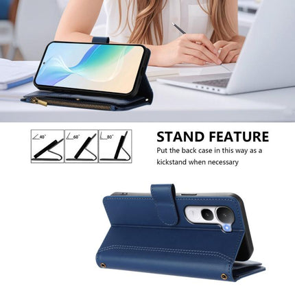 Magnetic Closure 9 Card Slots Zipper Leather Case with Hand Strap, For vivo Y400 5G Global, For vivo V60 5G Global, For vivo S30 Pro mini, For vivo S30