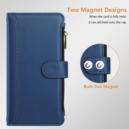 Magnetic Closure 9 Card Slots Zipper Leather Case with Hand Strap, For vivo Y400 5G Global, For vivo V60 5G Global, For vivo S30 Pro mini, For vivo S30