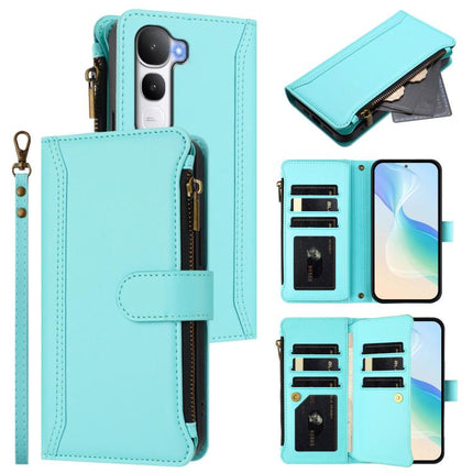 Magnetic Closure 9 Card Slots Zipper Leather Case with Hand Strap, For vivo Y400 5G Global, For vivo V60 5G Global, For vivo S30 Pro mini, For vivo S30