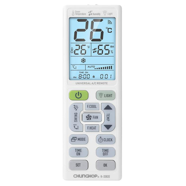 CHUNGHOP K-3302E Universal Air Conditioner Remote Control with Torch and LCD backlight