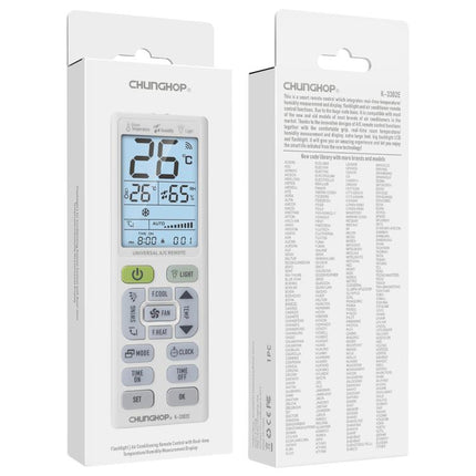 CHUNGHOP K-3302E Universal Air Conditioner Remote Control with Torch and LCD backlight