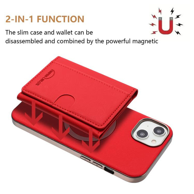 Solid Color Horizontal Magnetic Card Bag RFID MagSafe Phone Case, For iPhone 14 Plus, For iPhone 14, For iPhone 14 Pro, For iPhone 14 Pro Max