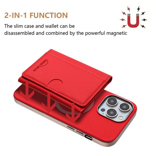 Solid Color Horizontal Magnetic Card Bag RFID MagSafe Phone Case, For iPhone 13 Pro Max, For iPhone 13 Pro, For iPhone 13, For iPhone 12 Pro Max