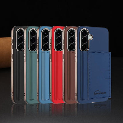 Solid Color Horizontal Magnetic Card Bag RFID MagSafe Phone Case, For Samsung Galaxy A25, For Samsung Galaxy A55