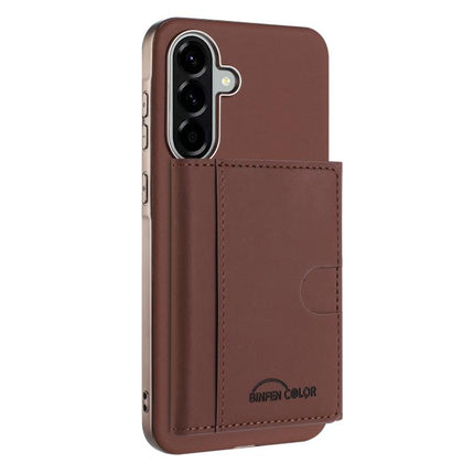 Solid Color Horizontal Magnetic Card Bag RFID MagSafe Phone Case, For Samsung Galaxy A25, For Samsung Galaxy A55