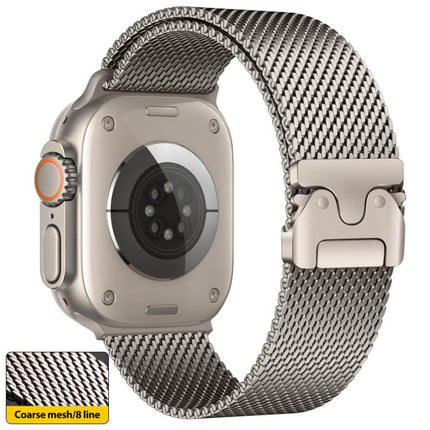 xDfind Umbrella Buckle Think Mesh Milanese Stainless Steel Watch Band, For Apple Watch 46mm / 49mm / 45mm / 44mm Think Mesh