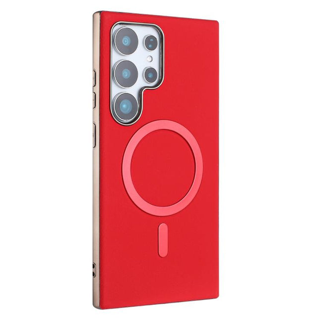 Solid Color Plating MagSafe Full Coverage Phone Case, For Samsung Galaxy S24 Ultra 5G, For Samsung Galaxy S24+ 5G, For Samsung Galaxy S24 5G, For Samsung Galaxy S23 Ultra 5G