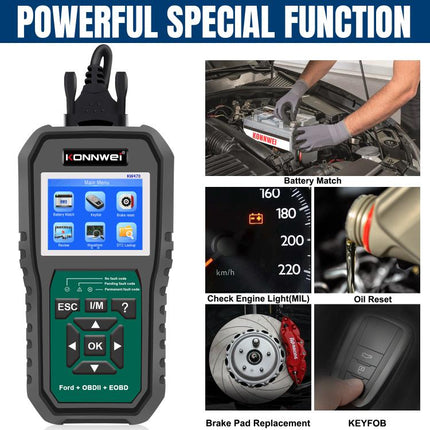 KONNWEI KW470 2.8 inch Color Screen Car OBD2 Fault Diagnostic Scan Tool for Ford, KW470