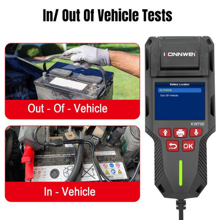 KONNWEI KW700 12V / 24V 2.8 inch Color Screen Car Battery Tester with Printer, KW700