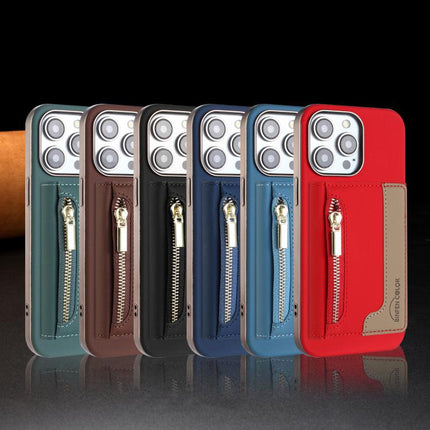 Zipper Horizontal Magnetic Card Bag RFID MagSafe Phone Case, For iPhone 16 Pro Max, For iPhone 16 Pro, For iPhone 16 Plus, For iPhone 16