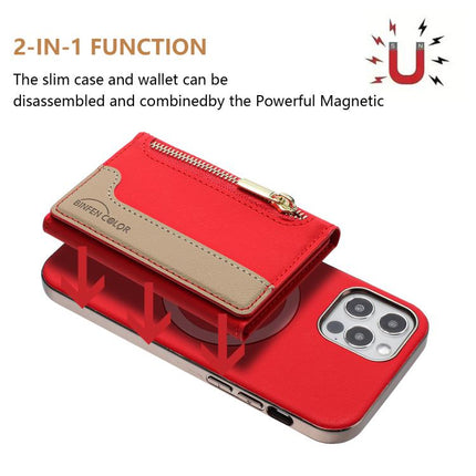 Zipper Horizontal Magnetic Card Bag RFID MagSafe Phone Case, For iPhone 12 / 12 Pro, For iPhone 11 Pro Max, For iPhone 11, For iPhone 11 Pro