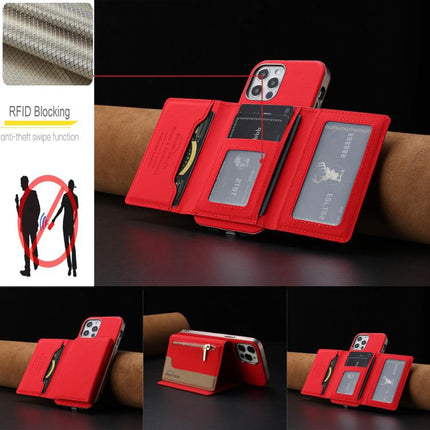Zipper Horizontal Magnetic Card Bag RFID MagSafe Phone Case, For iPhone 12 / 12 Pro, For iPhone 11 Pro Max, For iPhone 11, For iPhone 11 Pro