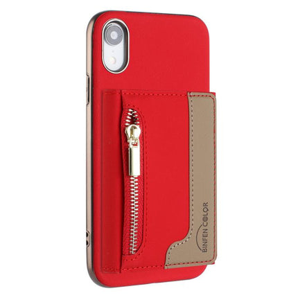 Zipper Horizontal Magnetic Card Bag RFID MagSafe Phone Case, For iPhone XR, For iPhone 8 Plus / 7 Plus, For iPhone 8 / 7 / 6