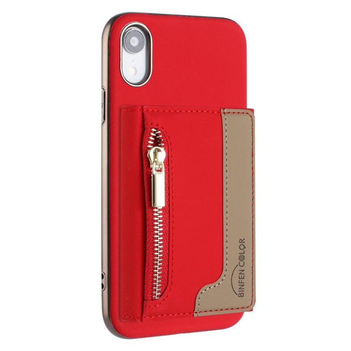 Zipper Horizontal Magnetic Card Bag RFID MagSafe Phone Case, For iPhone XR, For iPhone 8 Plus / 7 Plus, For iPhone 8 / 7 / 6