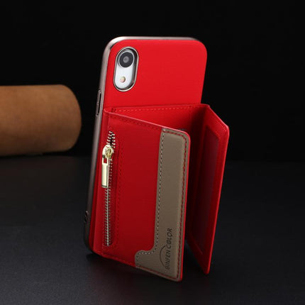 Zipper Horizontal Magnetic Card Bag RFID MagSafe Phone Case, For iPhone XR, For iPhone 8 Plus / 7 Plus, For iPhone 8 / 7 / 6