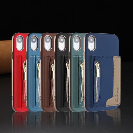 Zipper Horizontal Magnetic Card Bag RFID MagSafe Phone Case, For iPhone XR, For iPhone 8 Plus / 7 Plus, For iPhone 8 / 7 / 6
