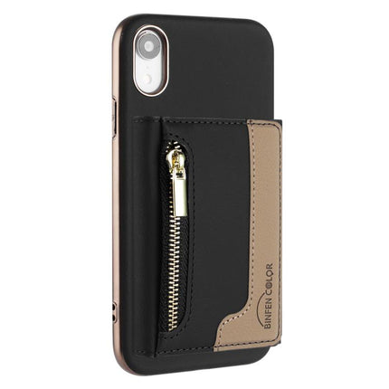 Zipper Horizontal Magnetic Card Bag RFID MagSafe Phone Case, For iPhone XR, For iPhone 8 Plus / 7 Plus, For iPhone 8 / 7 / 6