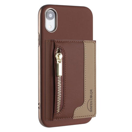 Zipper Horizontal Magnetic Card Bag RFID MagSafe Phone Case, For iPhone XR, For iPhone 8 Plus / 7 Plus, For iPhone 8 / 7 / 6