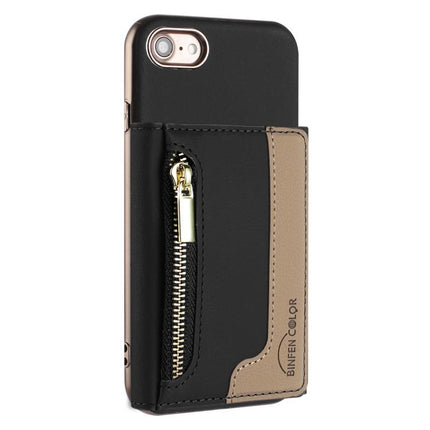 Zipper Horizontal Magnetic Card Bag RFID MagSafe Phone Case, For iPhone XR, For iPhone 8 Plus / 7 Plus, For iPhone 8 / 7 / 6