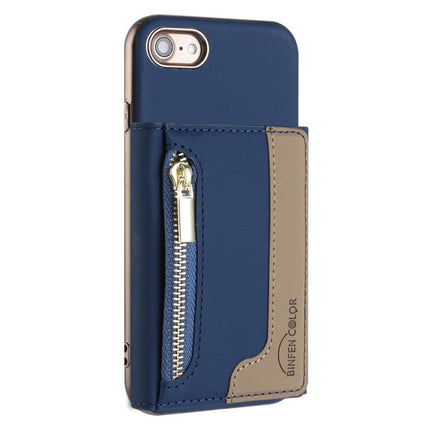 Zipper Horizontal Magnetic Card Bag RFID MagSafe Phone Case, For iPhone XR, For iPhone 8 Plus / 7 Plus, For iPhone 8 / 7 / 6
