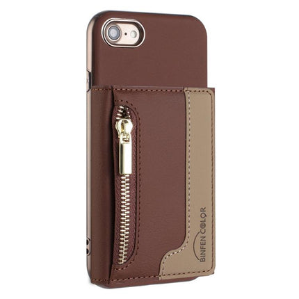 Zipper Horizontal Magnetic Card Bag RFID MagSafe Phone Case, For iPhone XR, For iPhone 8 Plus / 7 Plus, For iPhone 8 / 7 / 6