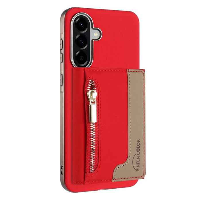 Zipper Horizontal Magnetic Card Bag RFID MagSafe Phone Case, For Samsung Galaxy A25, For Samsung Galaxy A55