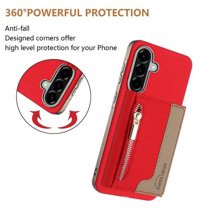 Zipper Horizontal Magnetic Card Bag RFID MagSafe Phone Case, For Samsung Galaxy A25, For Samsung Galaxy A55