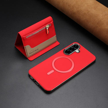 Zipper Horizontal Magnetic Card Bag RFID MagSafe Phone Case, For Samsung Galaxy A25, For Samsung Galaxy A55