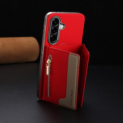 Zipper Horizontal Magnetic Card Bag RFID MagSafe Phone Case, For Samsung Galaxy A25, For Samsung Galaxy A55