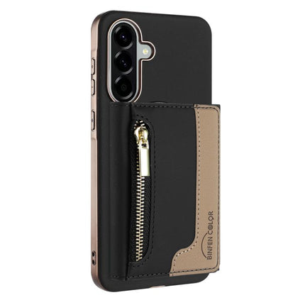 Zipper Horizontal Magnetic Card Bag RFID MagSafe Phone Case, For Samsung Galaxy A25, For Samsung Galaxy A55