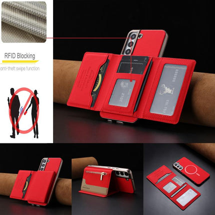 Zipper Horizontal Magnetic Card Bag RFID MagSafe Phone Case, For Samsung Galaxy S25 5G, For Samsung Galaxy S25+ 5G, For Samsung Galaxy S25 Ultra 5G, For Samsung Galaxy S24 FE 5G