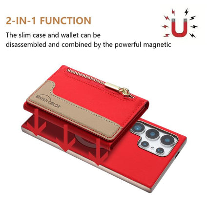 Zipper Horizontal Magnetic Card Bag RFID MagSafe Phone Case, For Samsung Galaxy S24 Ultra 5G, For Samsung Galaxy S24+ 5G, For Samsung Galaxy S24 5G, For Samsung Galaxy S23 Ultra 5G