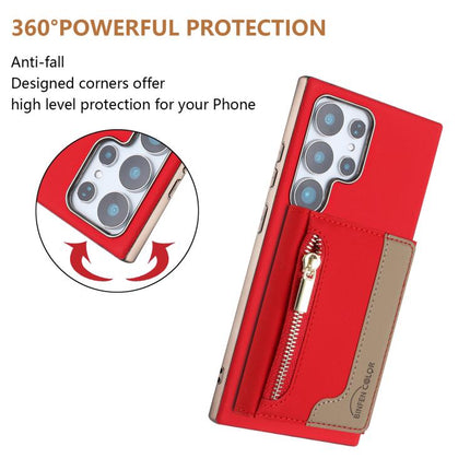 Zipper Horizontal Magnetic Card Bag RFID MagSafe Phone Case, For Samsung Galaxy S24 Ultra 5G, For Samsung Galaxy S24+ 5G, For Samsung Galaxy S24 5G, For Samsung Galaxy S23 Ultra 5G