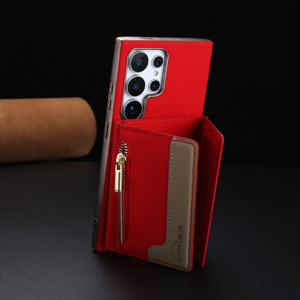 Zipper Horizontal Magnetic Card Bag RFID MagSafe Phone Case, For Samsung Galaxy S24 Ultra 5G, For Samsung Galaxy S24+ 5G, For Samsung Galaxy S24 5G, For Samsung Galaxy S23 Ultra 5G