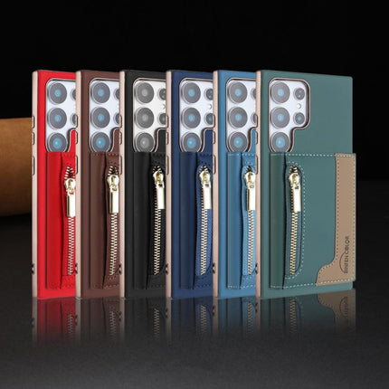 Zipper Horizontal Magnetic Card Bag RFID MagSafe Phone Case, For Samsung Galaxy S24 Ultra 5G, For Samsung Galaxy S24+ 5G, For Samsung Galaxy S24 5G, For Samsung Galaxy S23 Ultra 5G