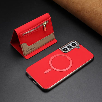 Zipper Horizontal Magnetic Card Bag RFID MagSafe Phone Case, For Samsung Galaxy S23+ 5G, For Samsung Galaxy S23 5G, For Samsung Galaxy S22 Ultra 5G, For Samsung Galaxy S22+ 5G