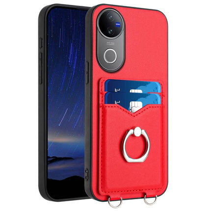 R20 Ring Card Holder Phone Case, For vivo X200s, For vivo Y29 4G / T4x / Y300t, For vivo V50 / V50e, For vivo X200 Ultra