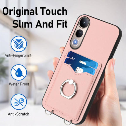 R20 Ring Card Holder Phone Case, For vivo V50 Lite 4G, For vivo Y39 5G / Y300i